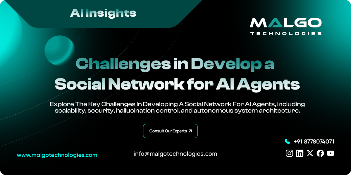 Challenges in Developing a Social Network for AI Agents